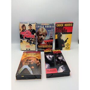 Classic Chuck Norris 5 VHS Movie Lot: Delta Force Return Of Dragon Retro Action